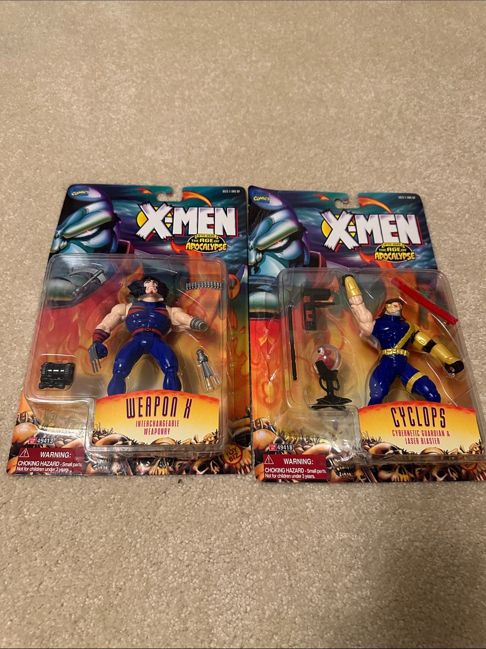 Vintage 1995 Toy Biz  Weapon X & Cyclops X-MEN Action Figures